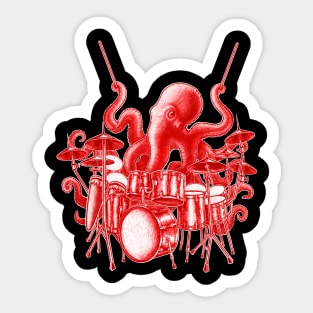 Octopus playing drums Sticker